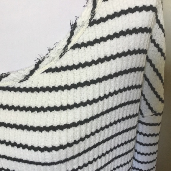 WE THE FREE PEOPLE black stripe peplum knit tee S - Picture 4 of 6